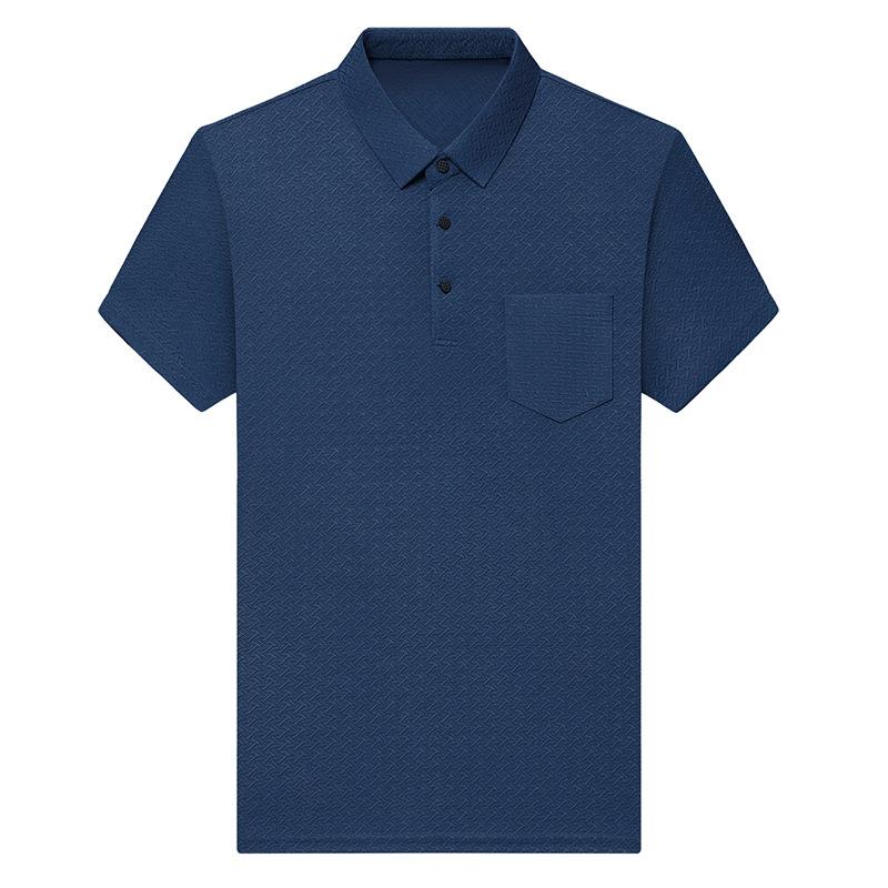 Short-Sleeved Real Pocket Cool And Breathable Short-Sleeved T-Shirt Casual Simple Solid Color Polo Shirt Ice