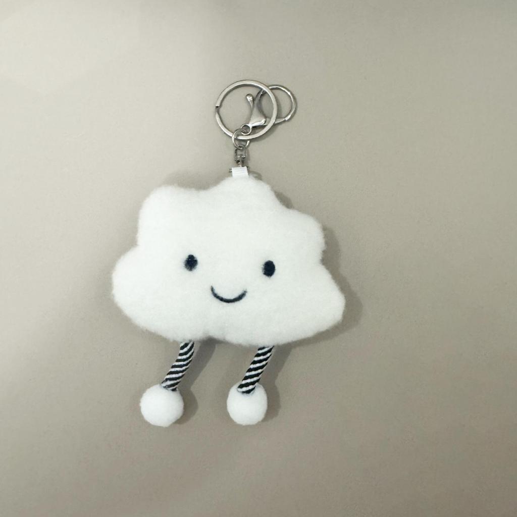 Adorable Cloud Plush Keychain Pendant - Cute Bag Charm & Small Gift
