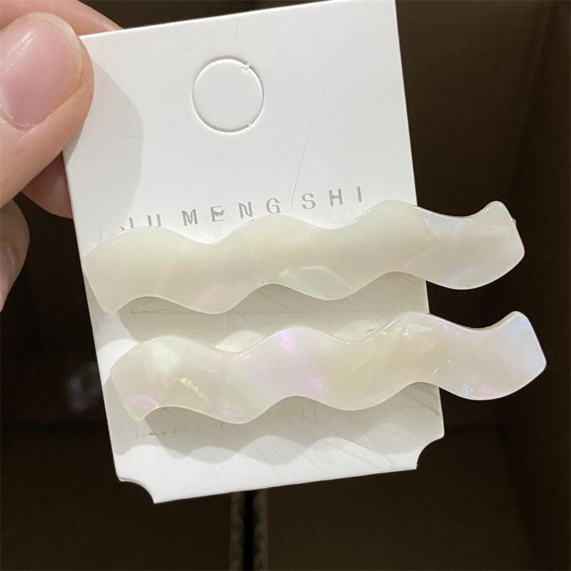 2pcs/set Acetate Hair Clips Pastel Color Wave Geometric Barrettes Women Hair Accessories Side Pins Hairpin