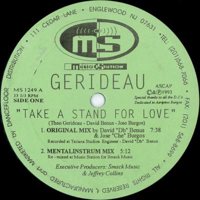12-Zoll Schallplatte GERIDEAU - Steh für die Liebe ein MS1249 Music Station 2004 US Dance & Electronica Gebraucht