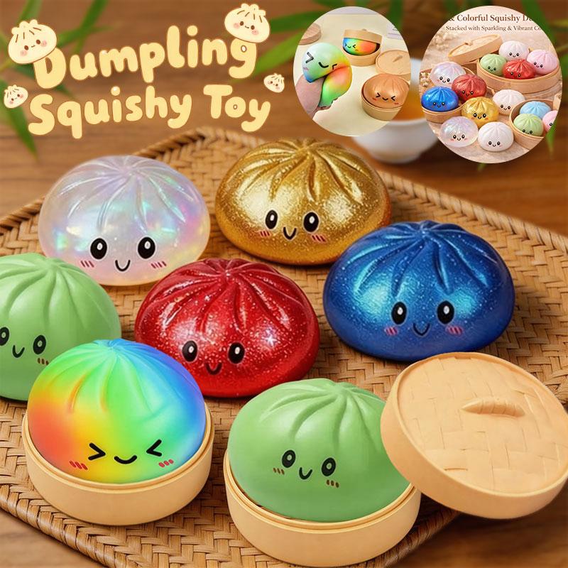 Simulated Colorful Dumpling Squishy Stress Relief Steamed Stuffed Bun Super Soft Slow Rising Decompression Toy for Birthday Gift
