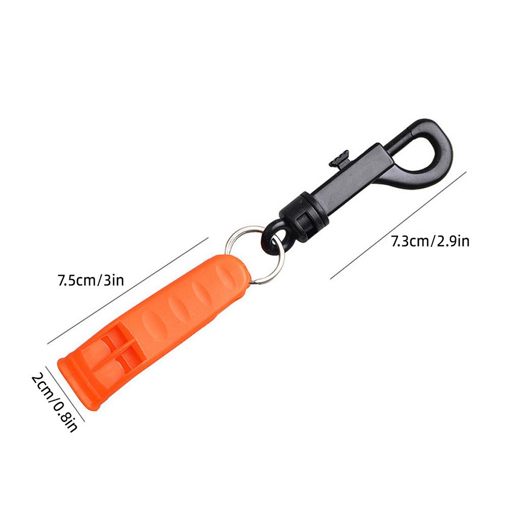 6pcs Emergency Whistle Safety Survival Whistle Signaling Whistle with Hook for Outdoor Camping