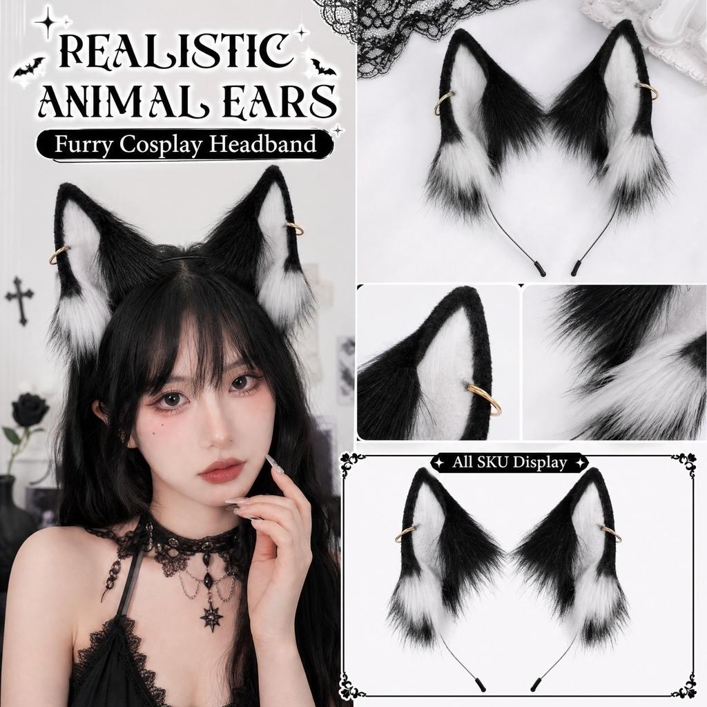 Bandeau Oreilles Pelucheuses Réalistes pour Accessoire de Costume Cosplay