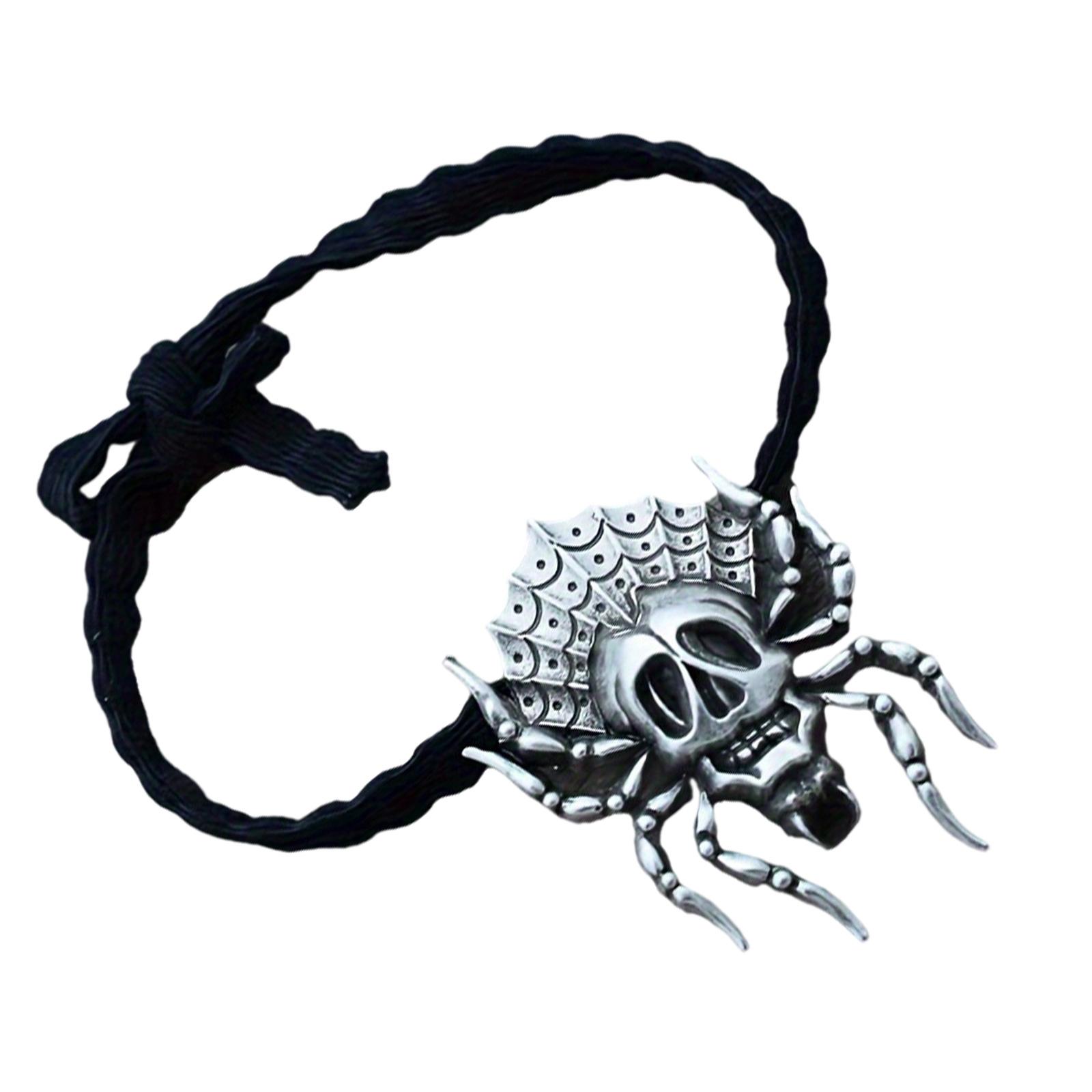 

Резинки для волос в виде черепа-паука на Хэллоуин для взрослых женщин, 3D-панк, круги для волос, тематическая вечеринка, эластичная резинка для волос, аксессуар для вечеринки A