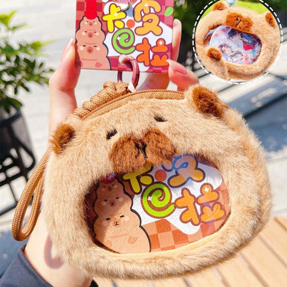 

Мягкий кошелек Capybara Zero, креативный прозрачный значок, сумка, подарочный плюшевый кошелек Capybara для мальчиков