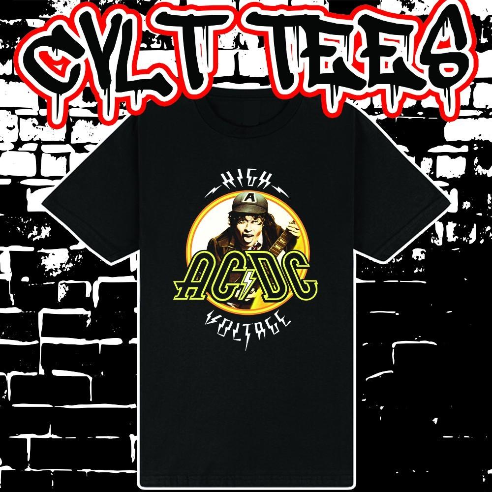 ACDC High Voltage style Tee ~ 100% Cotton Unisex T-Shirt S