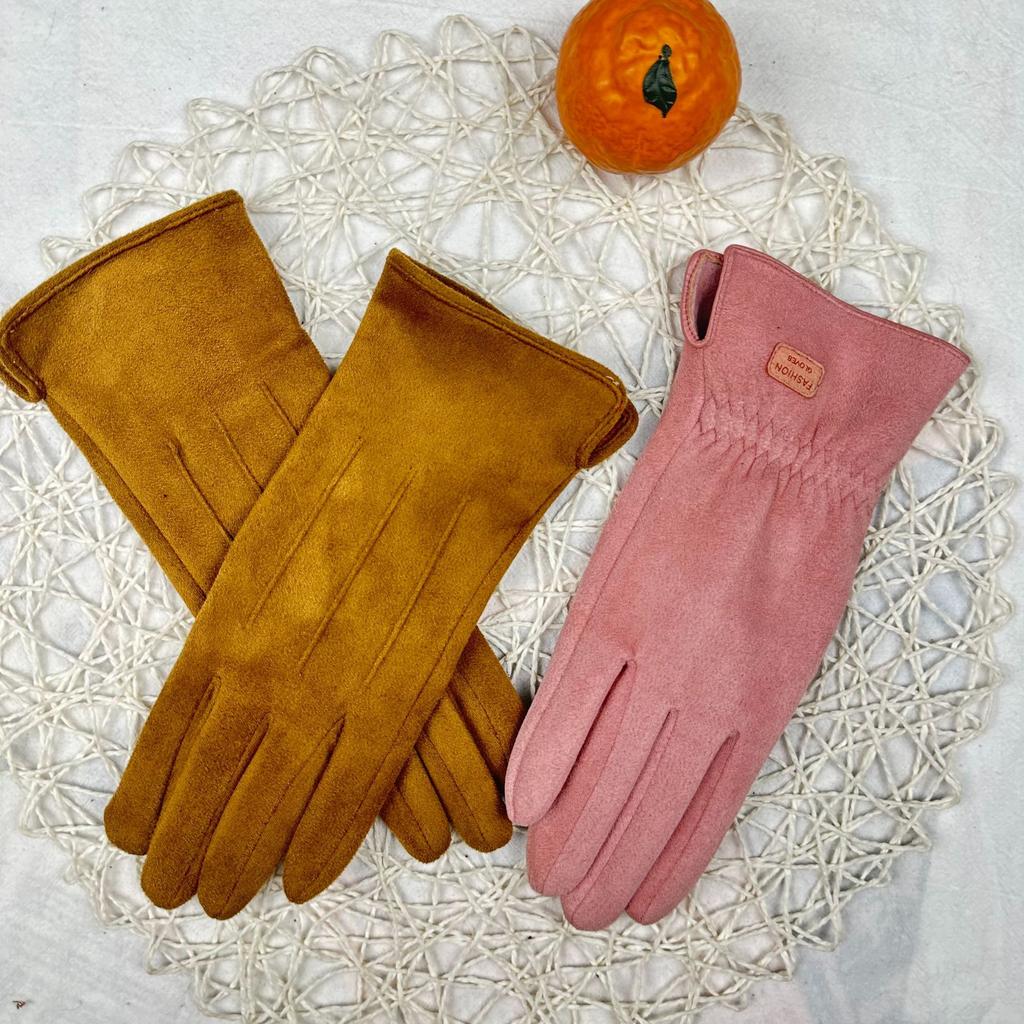 Handschuhe Winter Damen Winter Wildlederhandschuhe Verdickt Warm Kältefest Fleece Radfahren Elektrofahrzeug Winddicht Touchscreen