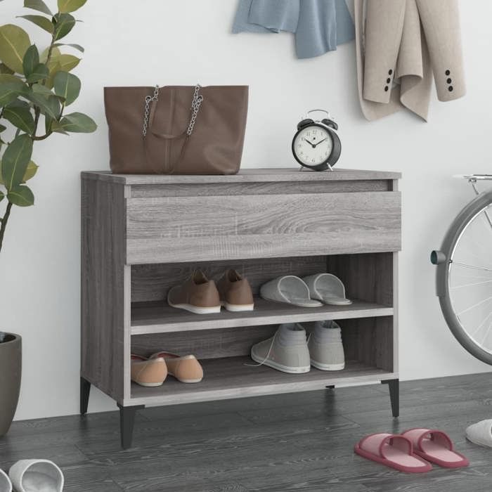 VidaXL Shoe Cabinet Sonoma Grey 70x36x60 Cm Engineered Wood 819770