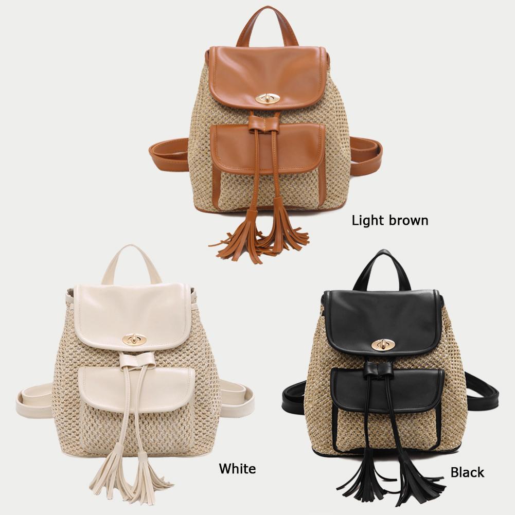 woven backpack purse