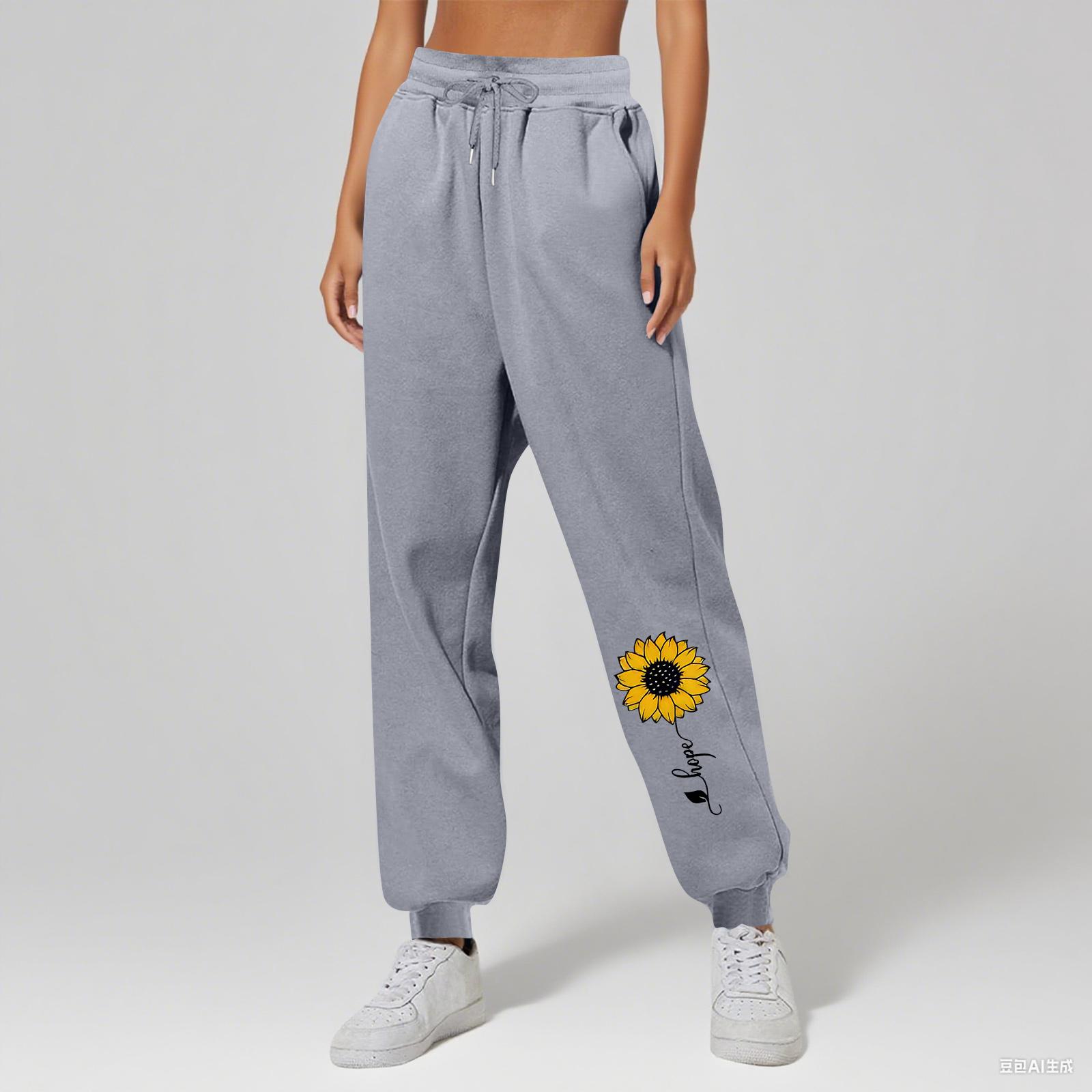 

Женские брюки унисекс с принтом, повседневные, с карманами и кулиской XXL