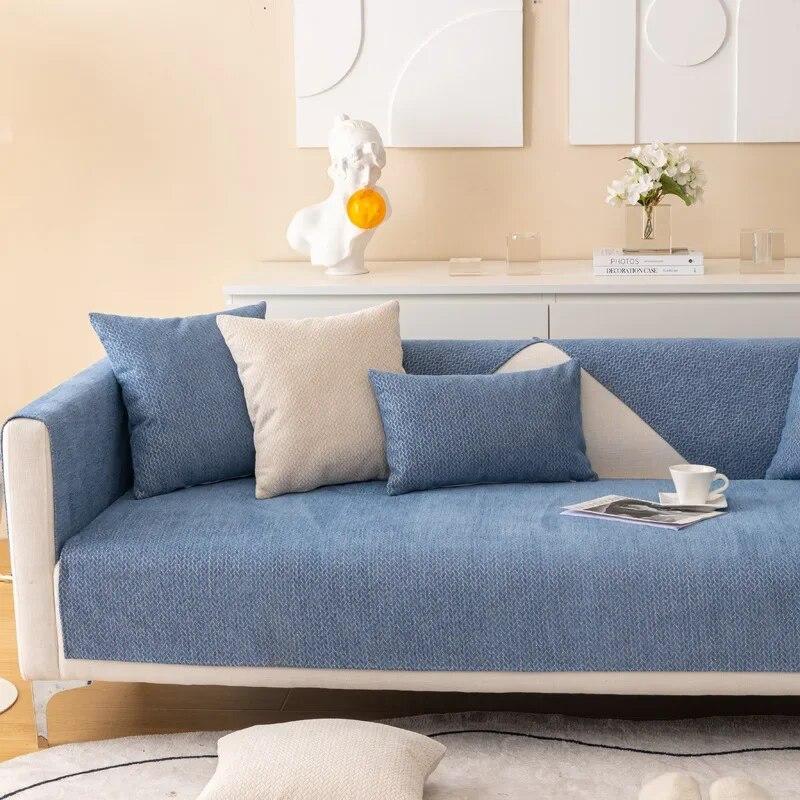 Non-Slip Sofa Cushion Towel Cream Ins Chenille Light Luxury Texturing Living Room Sofa Cushion Sofa Cover