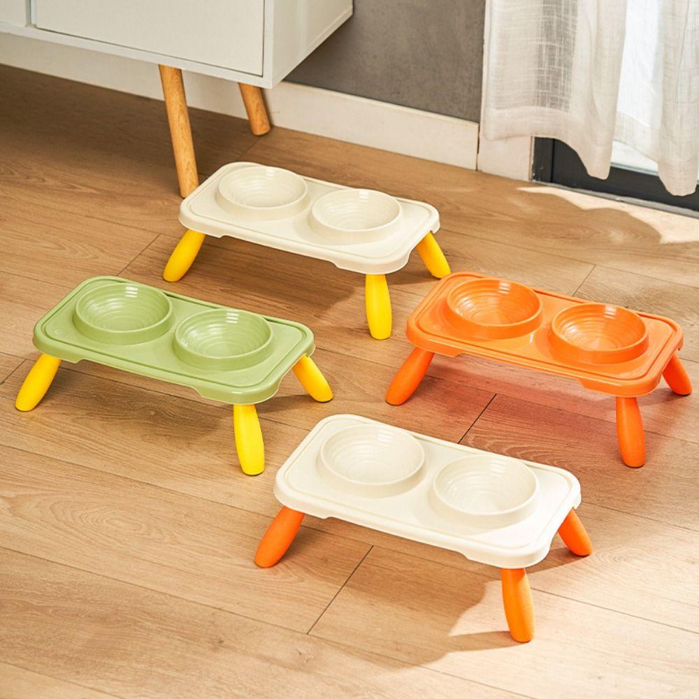 2-in-1 Pet Bowl Non-Slip Dog Food Container Practical Cat Double Bowls