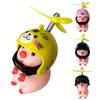 Fietsmotor Accessoires Varken met Propeller Helm Gebroken Wind Rubberen Varkens Speelgoedauto Fiets Roze Varkentje Ornamenten Stuur Decor