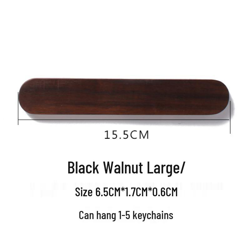 Solid Wood Wall-Mounted Key Organizer with Magnetic Hooks