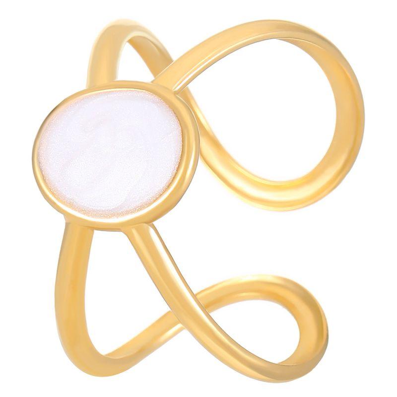 Bohemian Oil Drip Gradient Vintage Layered Titanium Steel Ring European and American Ins Style Geometric Open Stainless Steel Ring