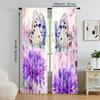 Flower Butterfly Digital Printed Window Curtains Polyester Material Suitable Living Room Kitchen Bedroom Study Dining Set Of 2 Made Great Decor