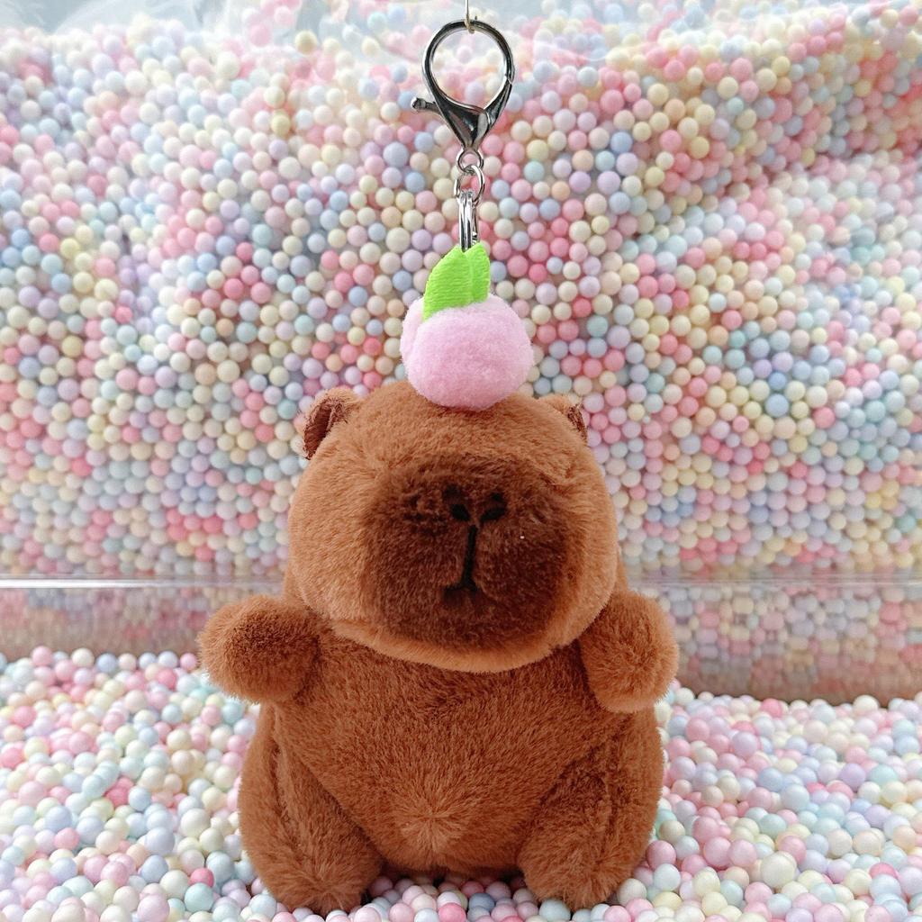 Little Red Book Capybara & Guinea Pig Plush Keychain Ornament