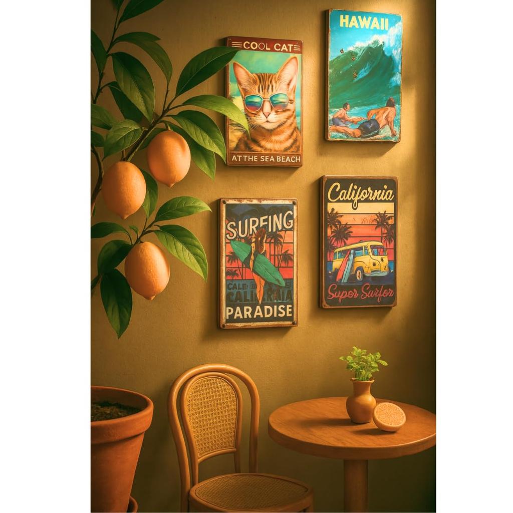 Tinplate Style Garage American Plate Sign Simple Garage Metal Plate American Vintage Style Wall Decoration Retro Goods Decoration Metal Goods Wall