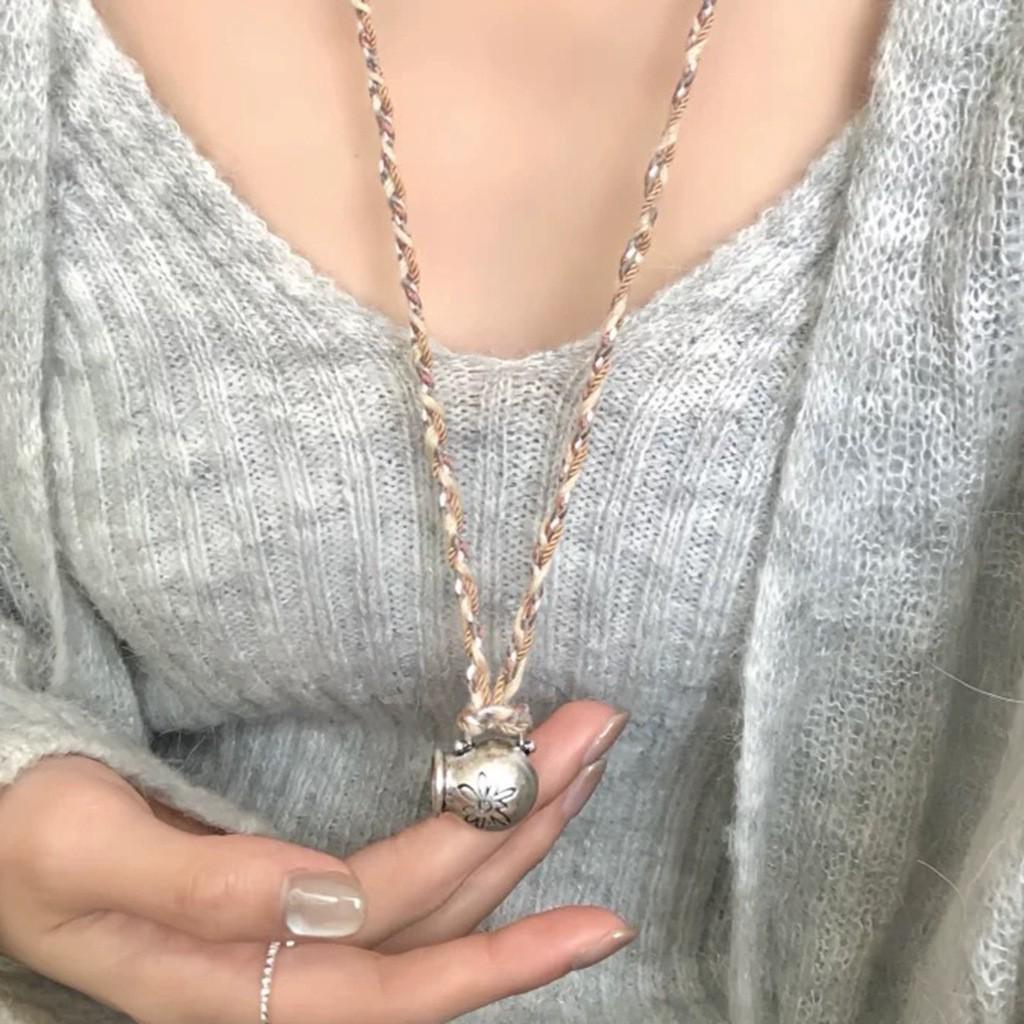 

Красное плетеное ожерелье-цепочка с птицей, регулируемое, для свитера