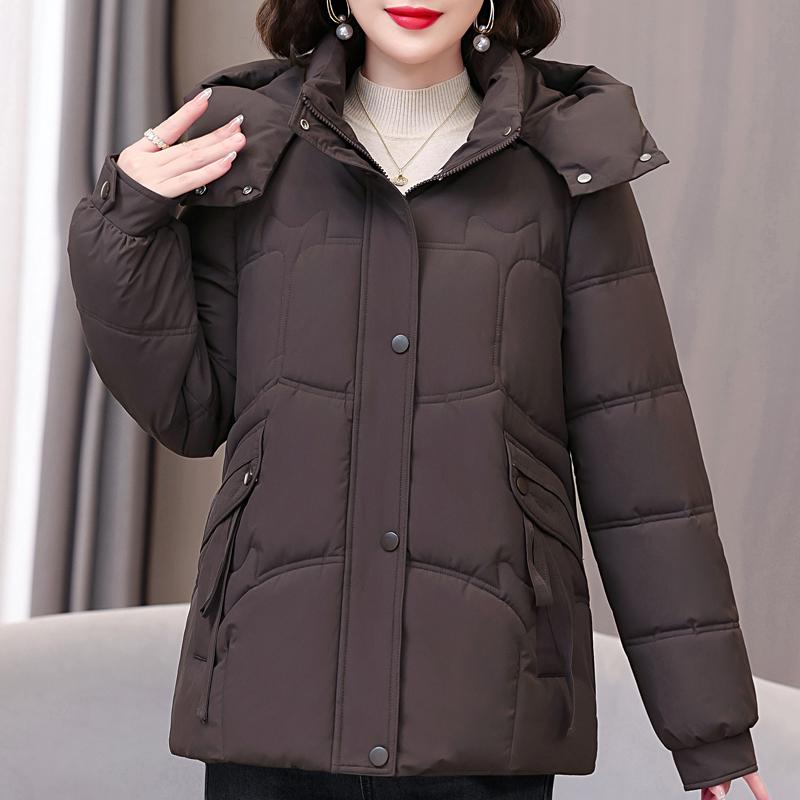 Plus Size XL-5XL Fashion Winter Woman Parkas Hooded Thick Warm Jacket Loose Middle Age Women's Coats
