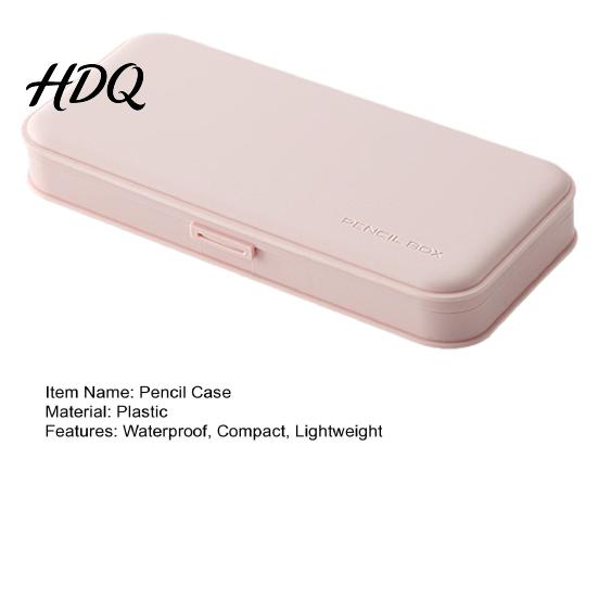 Slim Design Stationery Storage 2Pcs Simple Pencil Case for Students Plastic Holder Easy to Clean Desk Accessory with Multiple Compartments,