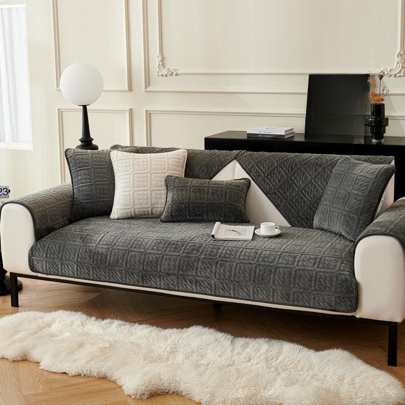 Plush Sofa Cushion Fabric Winter Anti-slip Flannel Sofa Cushion Sofa Towel Sofa Cover Cover Thickened Simple