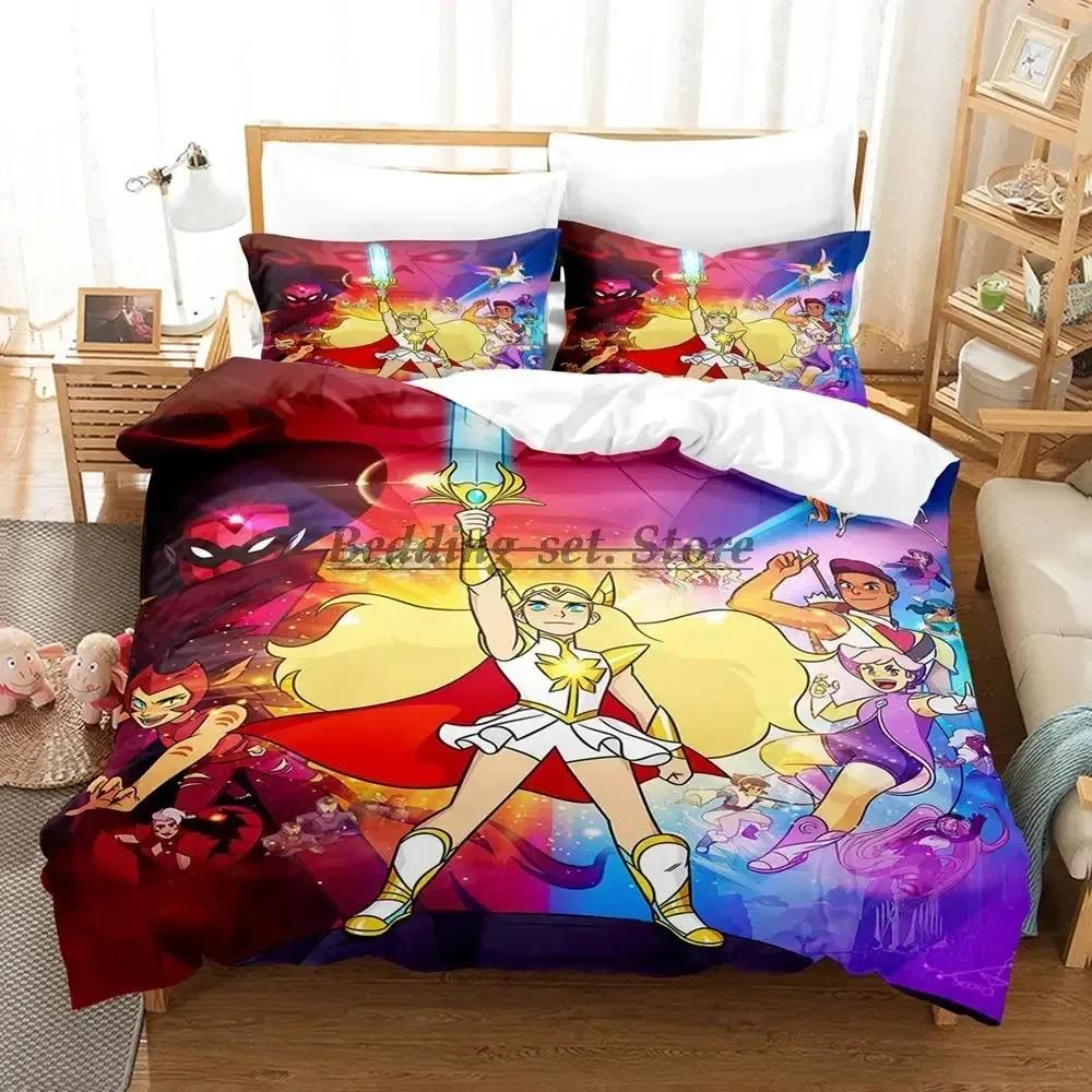 New She Ra And The Princesses Of Power Bedding Set Single Twin Full Queen King Size Bed Set Bedroom Duvetcover Sets Anime