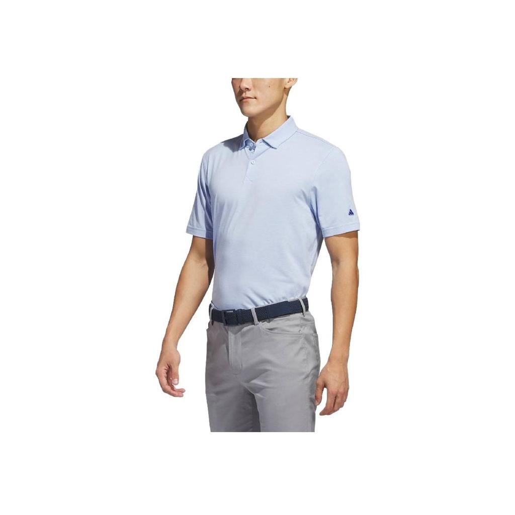 Adidas Pure Cotton Logo Embroidered Polo Shirt Men Tops Light-Pink Blue HS1109