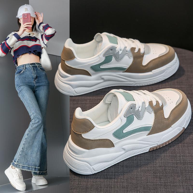 Dámské Boty INS Zvyšující Deskové Boty s tlustou podrážkou Korejské Boty Studentské Tide Boty Four Seasons 35-40