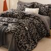 Thickened Milk Fleece Bed Four-Piece Set Retro Imitation Cashmere Double-Sided Coral Fleece Quilt Cover Bed Sheet Three-Piece Set