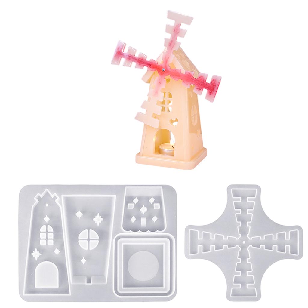 Candle Holder Silicone Mold Rotating Windmill Shape Handmade Art Supplies Silicone Texture for Making Candle Holder