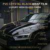 Glossy Black Self-adhesive Vinyl Sticker PET Circular Film Auto Decal Air Bubble Free Car Body Styling Decoration Accessories