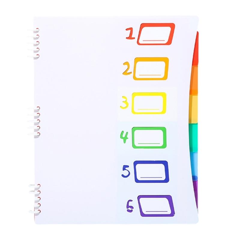

6 Pocket Expanding File Folder Letter Size Document Folder Sorting Folder File Organiser with Removable Binding Comb белый