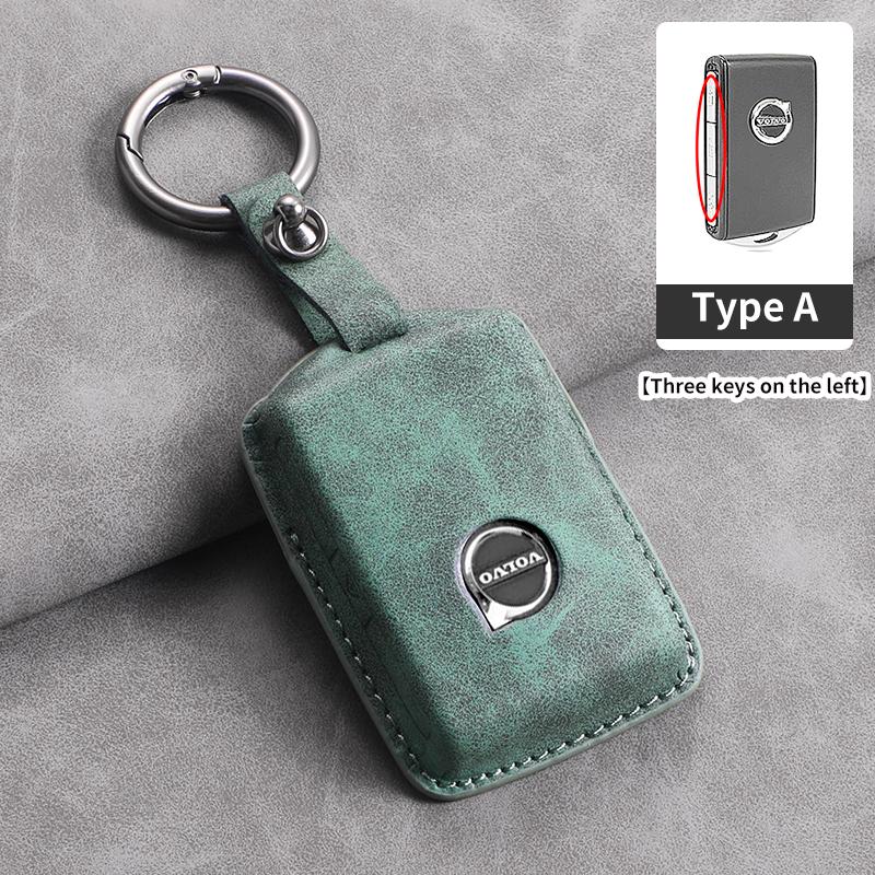 Husa pentru chei de mașină din piele cu 3 butoane pentru Volvo S60 S90 XC40 XC60 XC90 V60 V90 T6 T8 Accesorii de protecție pentru chei auto
