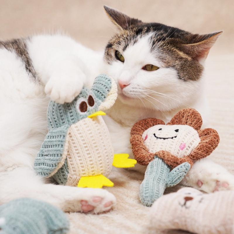 Catnip Cat Plush Toy Soft Bite‑resistant Cat Chew Toys Cute Animal Shape Interactive Self‑play Relief Stress Teething Toy Pet Supplies