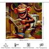 Comical Monkey Reading Toilet Paper Shower Curtain Bathroom Decor 3D Printed Waterproof Home Accessories for Kids' Bathrooms