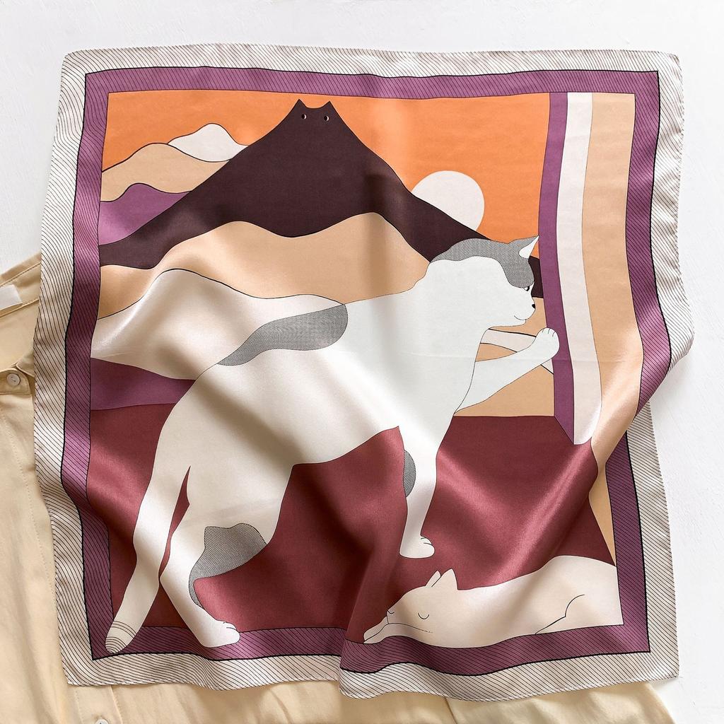 53 * 53 cm Mulberry Silk Lite firkantet skjerf Multifunksjonelt Profesjonell motedekorasjon Silkeskjerf for vår- og høstvarmesjal