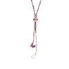 Purple Gold Plated Rose Gold Sweet Butterfly Tassel Necklace Colored Gold Transfer Bead Collarbone Chain