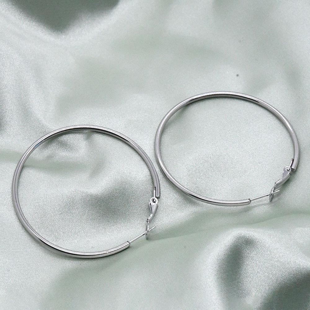 Stainless Steel Women's Hoop Earrings - Simple Versatile Design for Daily Wear