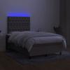 Maison Exclusive - Sommier à lattes de lit matelas et LED taupe 120x190 cm tissu