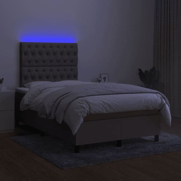 Maison Exclusive - Sommier à lattes de lit matelas et LED taupe 120x190 cm tissu
