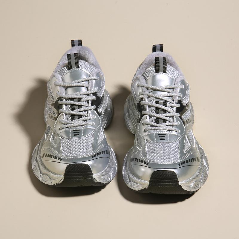 

Женские кроссовки «папины кроссовки» новая осень корейская версия на платформе универсальные в стиле инс повседневные серебристые супер огонь кроссовки тренд 40 серебряный