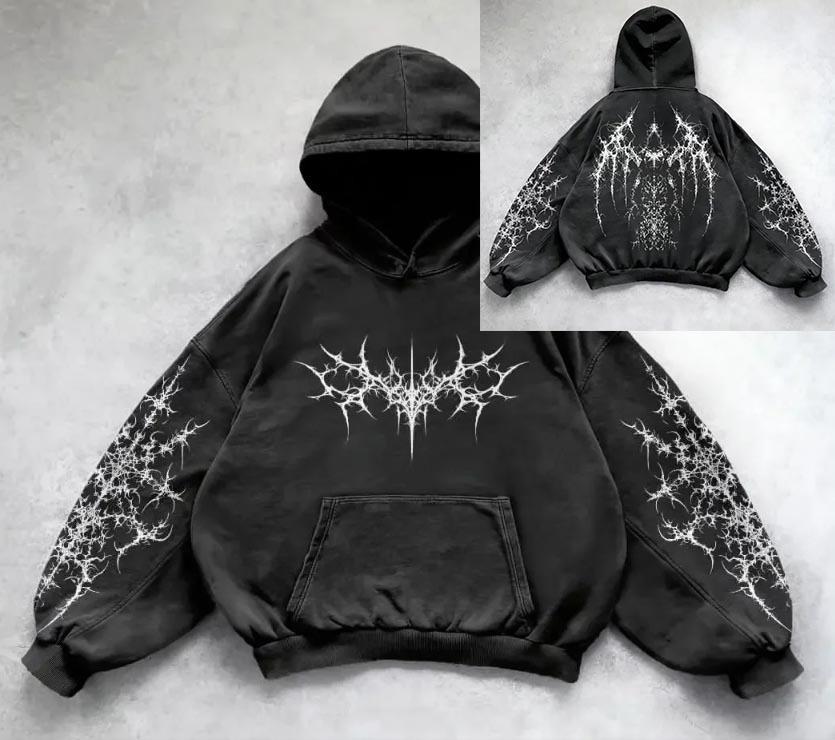 

Женское худи в стиле харадзюку, корейская мода, с принтом спереди и сзади S