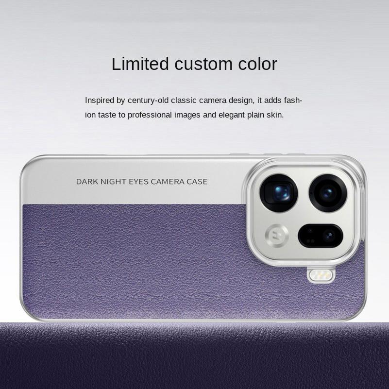 Plain Leather Classic Color-blocked Alloy Lens Heightened Case For OPPO Find X9 Pro X9 X8 Ultra X8s + X8 Pro All-inclusive Cover