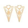 Women's Fashion Titanium Steel Hollow Cross Long Inverted Triangle Earrings