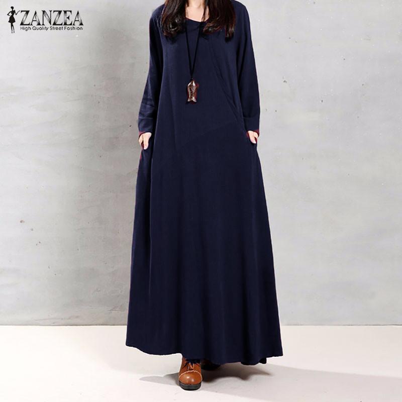 Long Sleeve Dress Solid Color 
