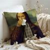 Cushion Cover  Linen  SkinFriendly Soft Decorative Case For Sofa Home Decor Mona Lisa Wearing Pearls Girl Pillow cover