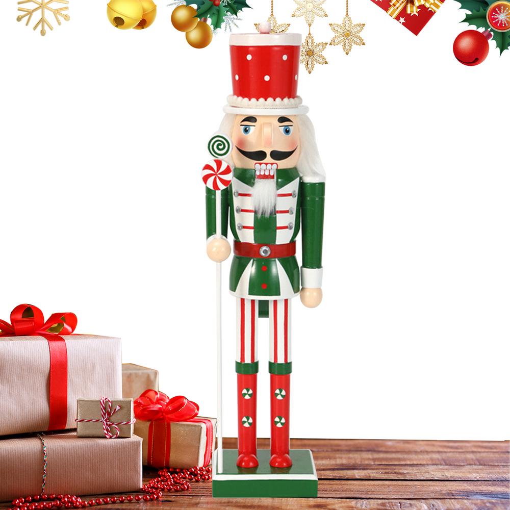 Nutcracker Christmas Ornaments Seasonal Pendants Wooden Nutcracker Figurine For Bedroom Living Room Fireplace Bookshelf Holiday