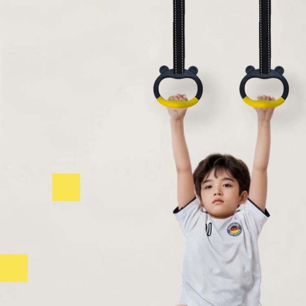 With Straps Gymnastic Rings Non-Slip Fitness Exercise Ring Pull Up Bar  Gymnastics Equipment