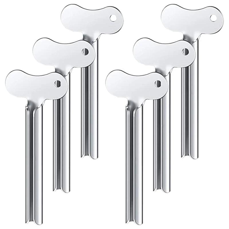1-6 Pcs Stainless Steel Toothpaste Tube Squeezers Metal Key Toothpaste Squeezers for Bathroom Hair Dye Cosmetic Tubes Squeezer